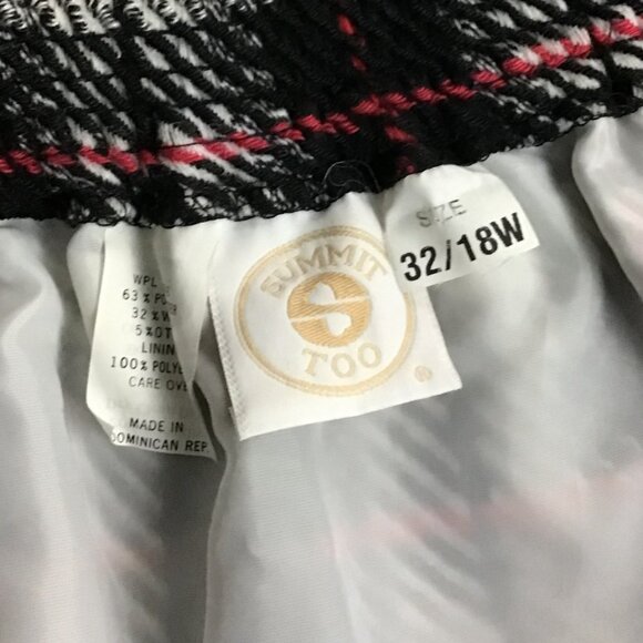 SUMMIT one Wool Blend Vintage Black, White & Red Stripes Plaid A-Line Skirt - Picture 9 of 9